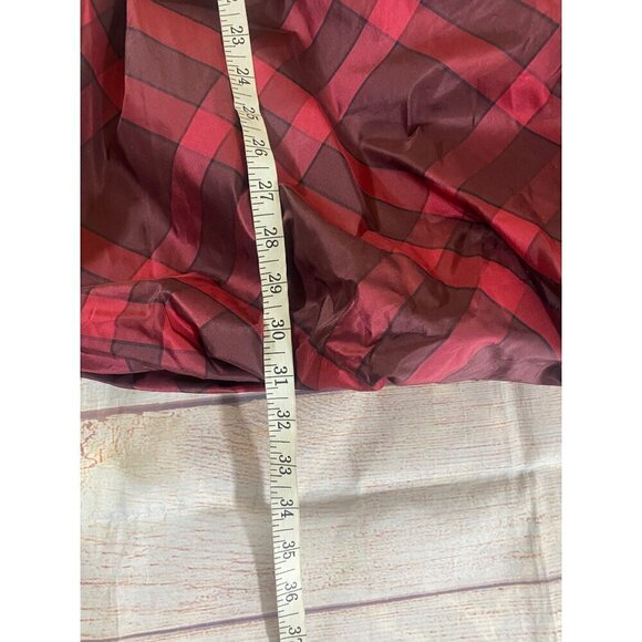 Kay Unger Women's Red Plaid Strapless 100% Silk Cocktail Dress - 8 - Picture 5 of 14